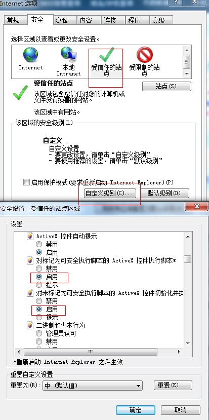 自定义安全级别